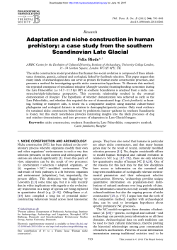 Adaptation and niche construction in human prehistory: a case study