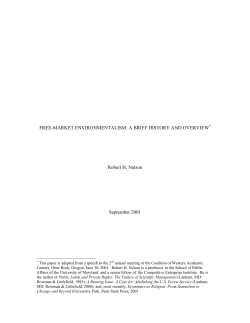 Free Market Environmentalism: A Brief History and Overview