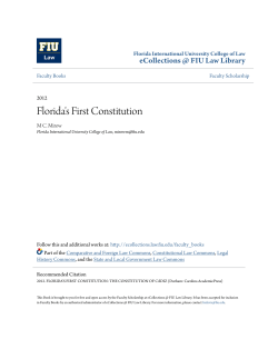 Florida`s First Constitution - eCollections @ FIU Law Library