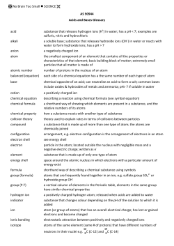 Acids and Bases Glossary