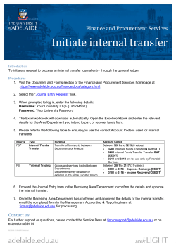 Initiate internal transfer - The University of Adelaide