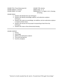 COURSE TITLE: Three-Dimensional Art COURSE LENGTH: 1