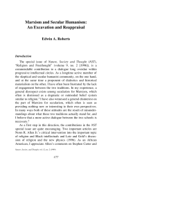 Marxism and Secular Humanism