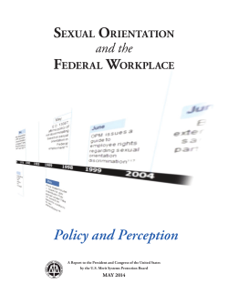Sexual Orientation and the Federal Workplace: Policy and Perception
