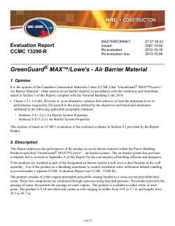 Air Barrier Material - GreenGuard Building Products