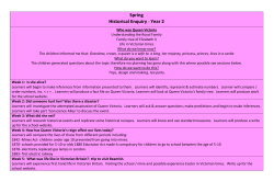 Spring Historical Enquiry&ndash; Year 2