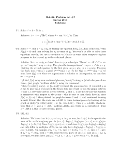 MA412, Problem Set #7 Spring 2013 Solutions P1. Solve ez = 3