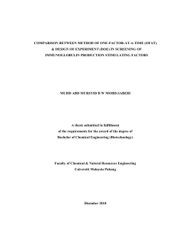 comparison between method of one-factor-at-a