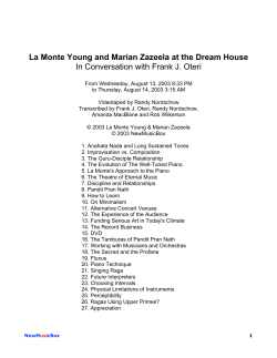 La Monte Young and Marian Zazeela at the Dream