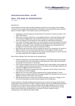 MALI: THE RISK OF INTERVENTION