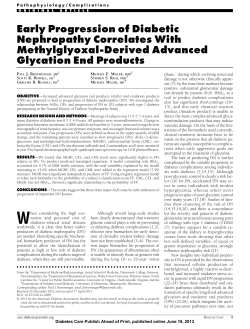 Early Progression of Diabetic Nephropathy