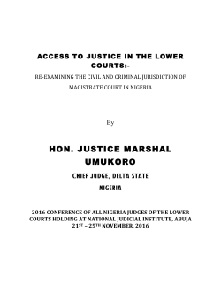 Access to Justice in the Lower Courts