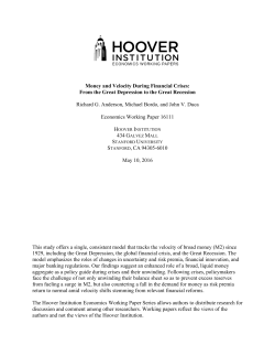 Money and Velocity During Financial Crises: From the Great
