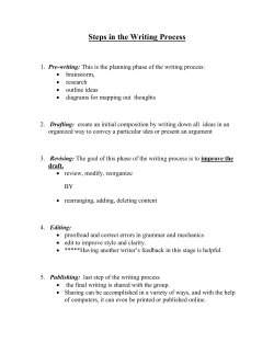 Steps in the Writing Process