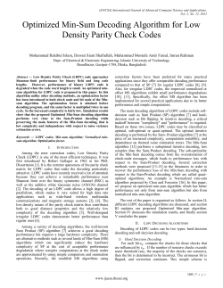 Optimized Min-Sum Decoding Algorithm for Low Density Parity