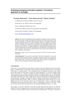 Analyzing emerging innovation systems: A functions approach to