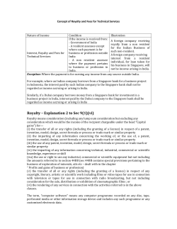 Royalty &ndash; Explanation 2 to Sec 9(1)(vi)