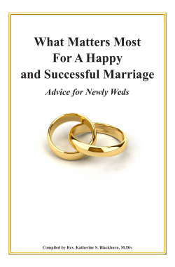What Matters Most For A Happy and Successful Marriage