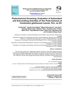 Phytochemical Screening, Evaluation of Antioxidant and Anti