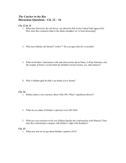 The Catcher in the Rye Discussion Questions&mdash;Ch. 12 &ndash; 16