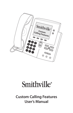 Custom Calling Features User`s Manual