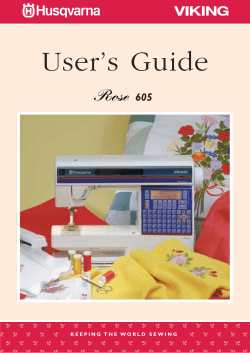 User`s Guide - Husqvarna Viking