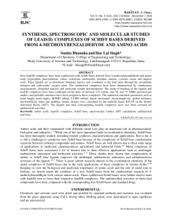 synthesis, spectroscopic and molecular studies of lead(ii) complexes