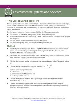 The Chi-squared test (x2)