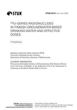 238U-series radionuclides in Finnish groundwater-based