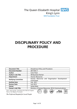 disciplinary policy and procedure