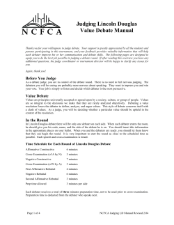 Judging Lincoln Douglas Value Debate Manual