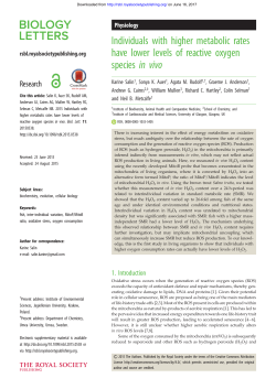 Individuals with higher metabolic rates have lower levels of reactive