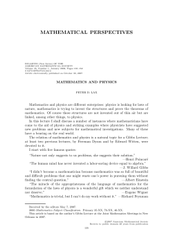 mathematical perspectives - American Mathematical Society