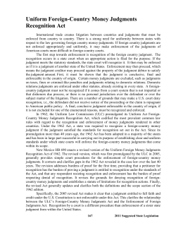 Uniform Foreign-Country Money Judgments Recognition Act