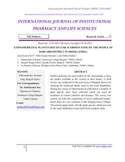 ethnomedicinal plants used to cure scorpion sting by the people of