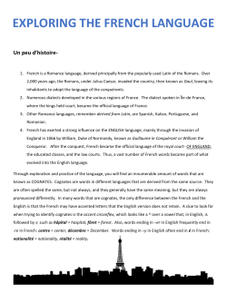 EXPLORING THE FRENCH LANGUAGE