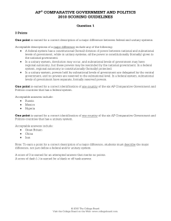 ap&reg; comparative government and politics 2010 scoring