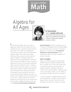 Algebra for All Ages