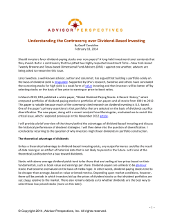 Understanding the Controversy over Dividend