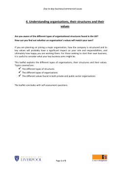 4. Understanding organisations, their structures and