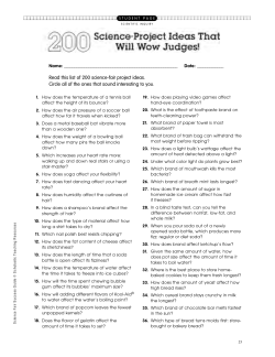 Read this list of 200 science-fair project ideas. Circle all of the ones