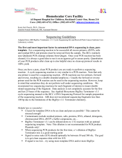 Sequencing Guidelines (PCR)