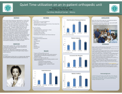 Quiet Time utilization on an in-patient orthopedic unit