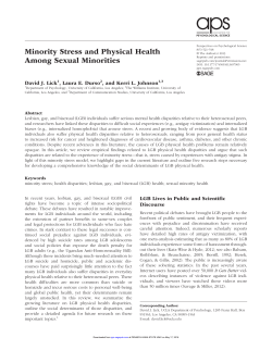 Minority Stress and Physical Health Among Sexual