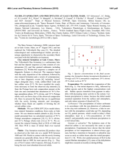 Fluids, Evaporation and Precipitates at Gale Crater - USRA