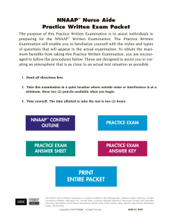 NNAAP Nurse Aide Practice Exam Packet