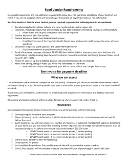 Food Requirements - Blue Ox Music Festival