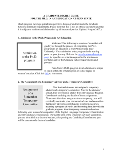 Assignment of a 3-member Temporary Committee Admission to the