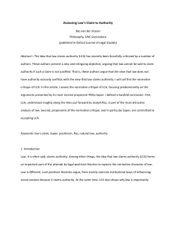 Assessing Law`s Claim to Authority