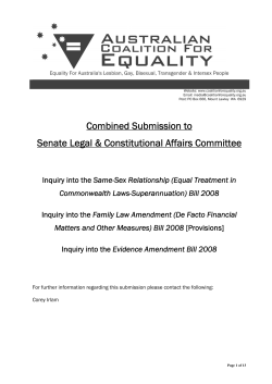 Submission - Inquiry into the Same